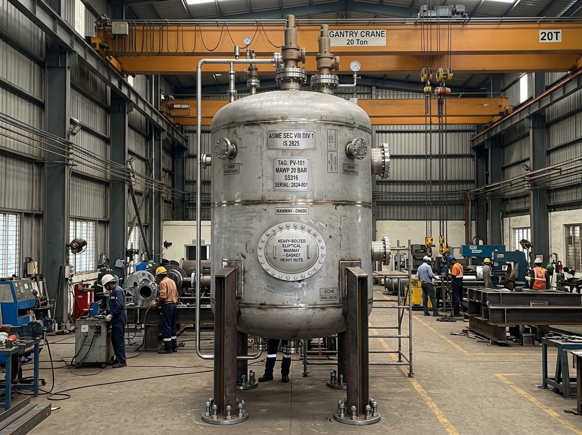 Vertical Pressure Vessel Manufacturer Vatva GIDC Ahmedabad - JMEF